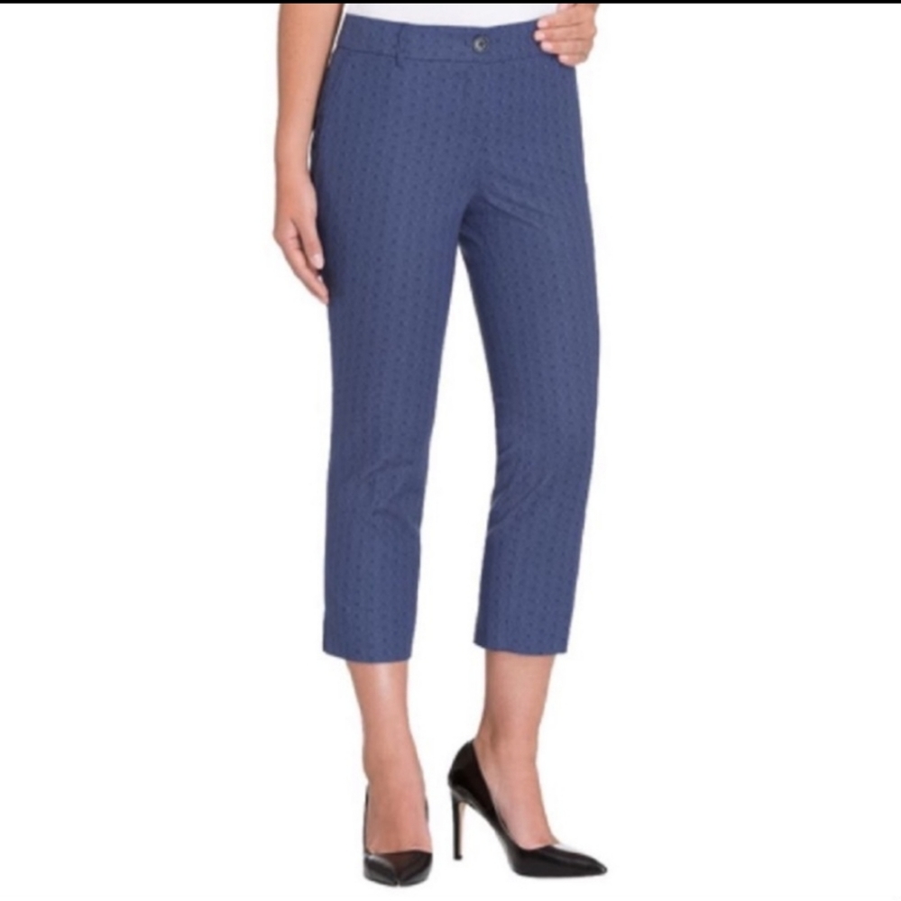 Hilary Radley Blue Crop Ankle Slim Pants